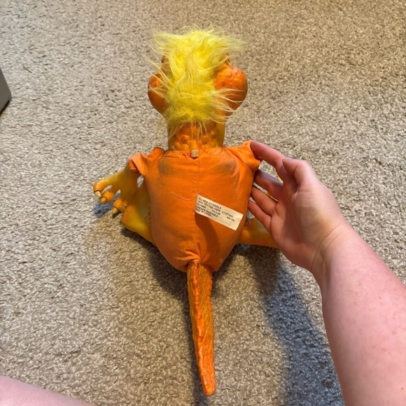 1991 DINO BRITES DINOSAUR HAPPINESS EXPRESS DINOSAUR Orange Yellow Kids Toy - Picture 6 of 6